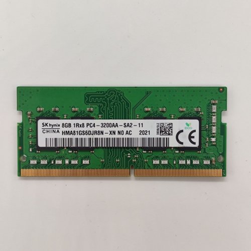 Озу Hynix SODIMM DDR4 8GB 3200Mhz (HMA81GS6DJR8N-XN) (Восстановлено продавцом, 876892) купить в Украине: Киев, Днепр, Харьков, Одесса  | Проверка совместимости, низкая цена, отзывы, характеристики от TELEMART фото