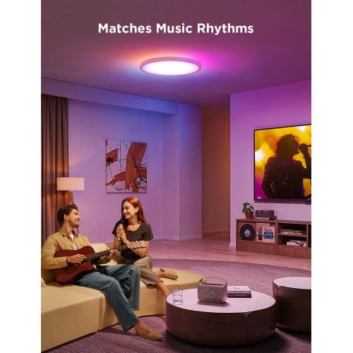 Потолочний світильник Govee 12" RGBWW + RGBIC Smart Ceiling Light (H80A1C01) купити в Україні: Київ, Львів, Хмельницький, Тернопіль, Івано-Франківськ | Низька ціна, відгуки, характеристики від TELEMART фото