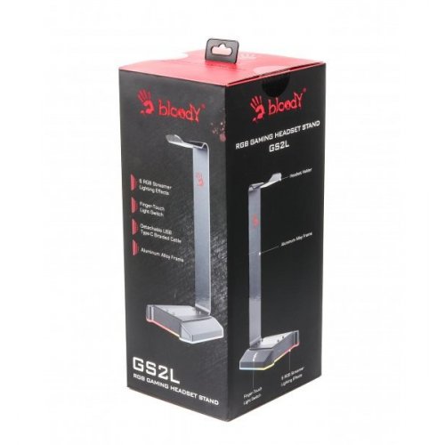 Підставка для навушників A4Tech GS2L Bloody Black купити в Україні: Київ, Львів, Хмельницький, Тернопіль, Івано-Франківськ | Низька ціна, відгуки, характеристики від TELEMART фото