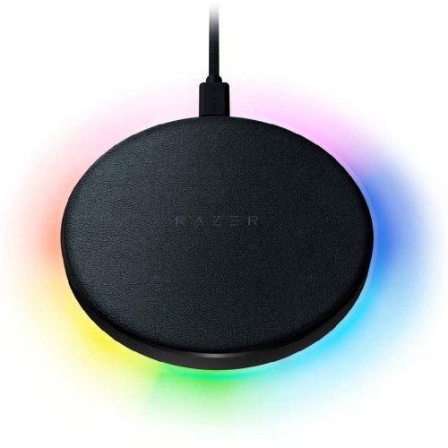 Беспроводное зарядное устройство Razer Charging Pad Chroma 10W (RC21-01600100-R371) Black купить в Украине: Киев, Днепр, Харьков, Одесса  | Низкая цена, отзывы, характеристики от TELEMART фото