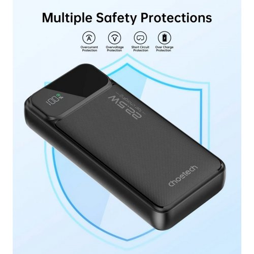 Powerbank Choetech B729 20000mAh 22.5W (B729-ACBK) Black купити в Україні: Київ, Львів, Хмельницький, Тернопіль, Івано-Франківськ | Низька ціна, відгуки, характеристики від TELEMART фото