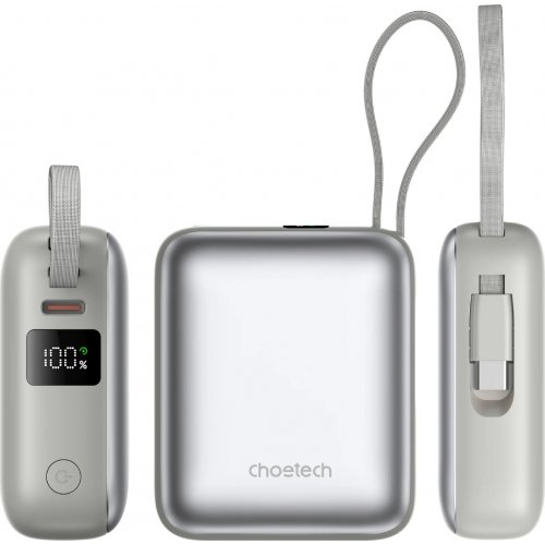 Powerbank Choetech B832 10000mAh 35W (B832-GY) Grey купити в Україні: Київ, Львів, Хмельницький, Тернопіль, Івано-Франківськ | Низька ціна, відгуки, характеристики від TELEMART фото