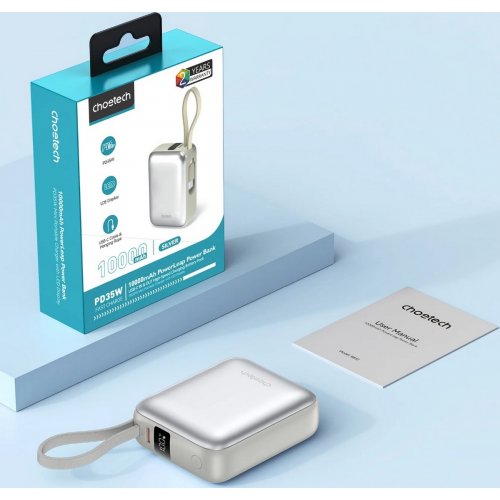 Powerbank Choetech B832 10000mAh 35W (B832-GY) Grey купити в Україні: Київ, Львів, Хмельницький, Тернопіль, Івано-Франківськ | Низька ціна, відгуки, характеристики від TELEMART фото