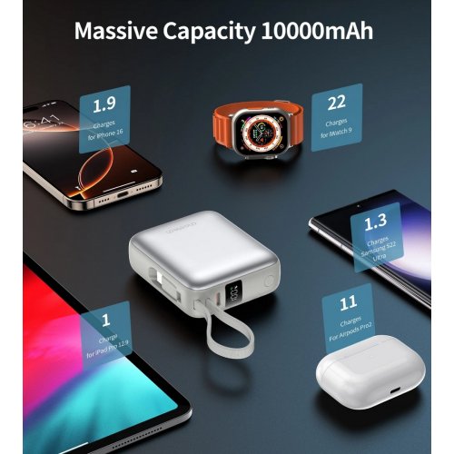 Powerbank Choetech B832 10000mAh 35W (B832-GY) Grey купити в Україні: Київ, Львів, Хмельницький, Тернопіль, Івано-Франківськ | Низька ціна, відгуки, характеристики від TELEMART фото