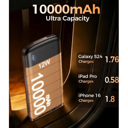 Powerbank Choetech B850 10000mAh 12W (B850-ACBK) Black купить в Украине: Киев, Днепр, Харьков, Одесса  | Низкая цена, отзывы, характеристики от TELEMART фото