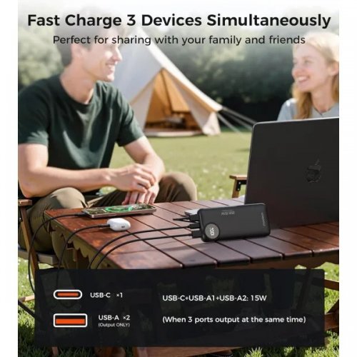 Powerbank Choetech B791 10000mAh 22.5W (M15-B791-ACBK-NG) Black купити в Україні: Київ, Львів, Хмельницький, Тернопіль, Івано-Франківськ | Низька ціна, відгуки, характеристики від TELEMART фото