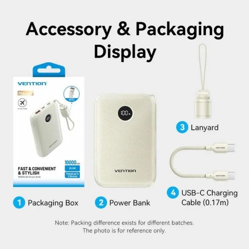 Powerbank Vention 10000mAh 22.5W (FKAP0-C) Pink купить в Украине: Киев, Днепр, Харьков, Одесса  | Низкая цена, отзывы, характеристики от TELEMART фото