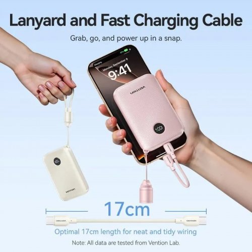 Powerbank Vention 10000mAh 22.5W (FKAP0-C) Pink купить в Украине: Киев, Днепр, Харьков, Одесса  | Низкая цена, отзывы, характеристики от TELEMART фото