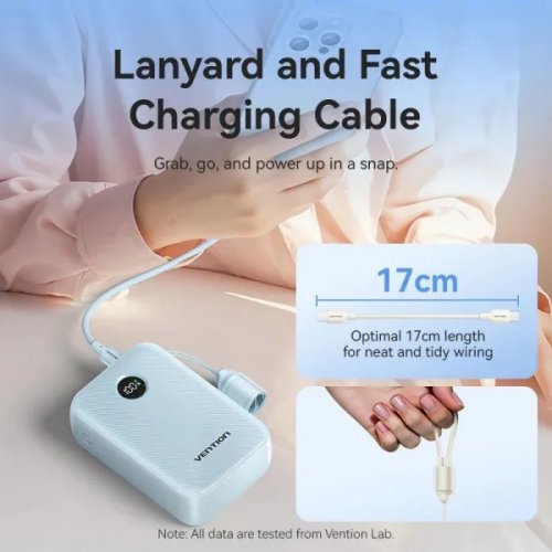 Powerbank Vention 20000mAh 22.5W (FKBL0-C) Blue купить в Украине: Киев, Днепр, Харьков, Одесса  | Низкая цена, отзывы, характеристики от TELEMART фото
