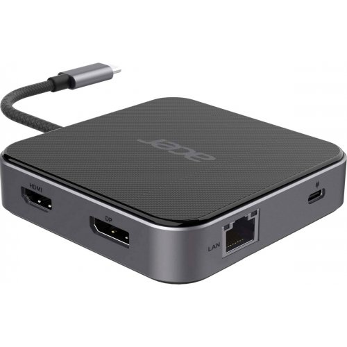 USB-хаб Acer USB Type-C 7 in 1 (HP.DSCAB.013) Black купить в Украине: Киев, Днепр, Харьков, Одесса  | Низкая цена, отзывы, характеристики от TELEMART фото