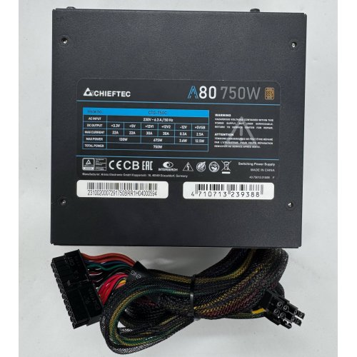 Блок живлення CHIEFTEC A-80 750W (CTG-750C) (Відновлено продавцем, 877068) купити в Україні: Київ, Львів, Хмельницький, Тернопіль, Івано-Франківськ | Перевірка сумісності, низька ціна, відгуки, характеристики від TELEMART фото