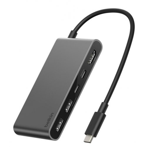 USB-хаб Belkin USB Type-C 5 in 1 (AVC022HQSGY) Space Gray купити в Україні: Київ, Львів, Хмельницький, Тернопіль, Івано-Франківськ | Низька ціна, відгуки, характеристики від TELEMART фото