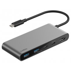 USB-хаб Belkin USB Type-C 7 in 1 (AVC023HQSGY) Space Gray