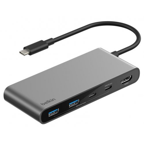 USB-хаб Belkin USB Type-C 7 in 1 (AVC023HQSGY) Space Gray купить в Украине: Киев, Днепр, Харьков, Одесса  | Низкая цена, отзывы, характеристики от TELEMART фото