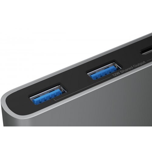 USB-хаб Belkin USB Type-C 7 in 1 (AVC023HQSGY) Space Gray купить в Украине: Киев, Днепр, Харьков, Одесса  | Низкая цена, отзывы, характеристики от TELEMART фото