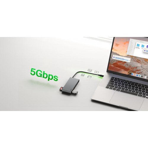 USB-хаб Belkin USB Type-C 7 in 1 (AVC023HQSGY) Space Gray купить в Украине: Киев, Днепр, Харьков, Одесса  | Низкая цена, отзывы, характеристики от TELEMART фото