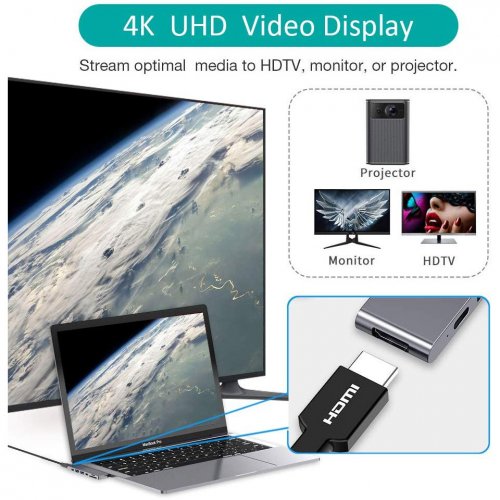 USB-хаб Choetech USB Type-C 7 in 1 (HUB-M14-GY-V2) купить в Украине: Киев, Днепр, Харьков, Одесса  | Низкая цена, отзывы, характеристики от TELEMART фото