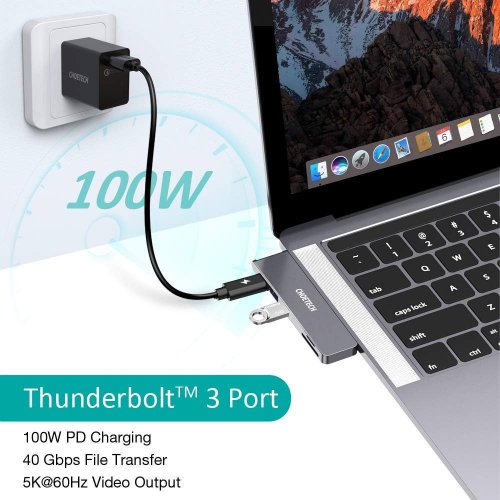 USB-хаб Choetech USB Type-C 7 in 1 (HUB-M14-GY-V2) купить в Украине: Киев, Днепр, Харьков, Одесса  | Низкая цена, отзывы, характеристики от TELEMART фото
