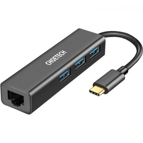 USB-хаб Choetech USB Type-C 4 in 1 (HUB-U02-BK) купить в Украине: Киев, Днепр, Харьков, Одесса  | Низкая цена, отзывы, характеристики от TELEMART фото