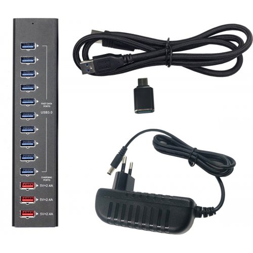 USB-хаб Dynamode USB 3.0 13 in 1 (DM-UH-P1013) Black купить в Украине: Киев, Днепр, Харьков, Одесса  | Низкая цена, отзывы, характеристики от TELEMART фото