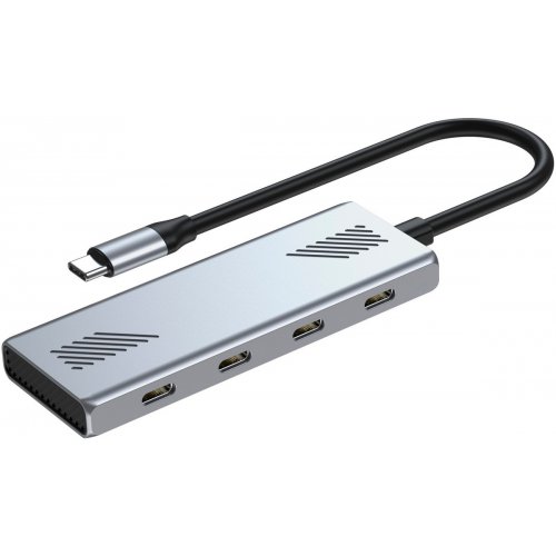 USB-хаб Gembird USB Type-C 4 in 1 (UHB-CM-U310-C4-01) Silver купить в Украине: Киев, Днепр, Харьков, Одесса  | Низкая цена, отзывы, характеристики от TELEMART фото
