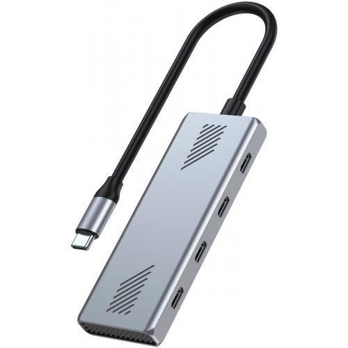 USB-хаб Gembird USB Type-C 4 in 1 (UHB-CM-U310-C4-01) Silver купить в Украине: Киев, Днепр, Харьков, Одесса  | Низкая цена, отзывы, характеристики от TELEMART фото