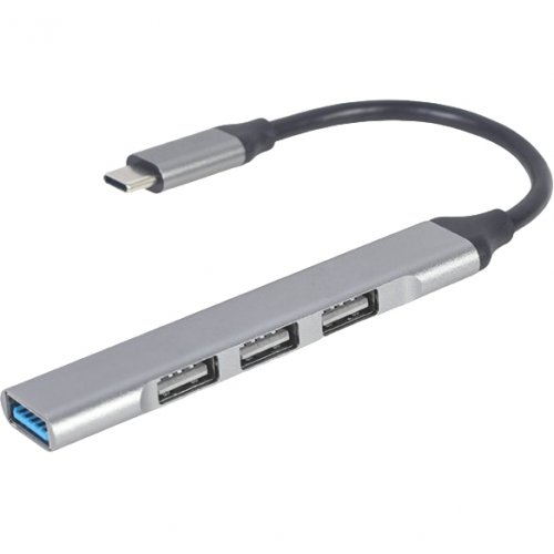 USB-хаб Gembird USB Type-C 4 in 1 (UHB-CM-U3P1U2P3-03) Silver купити в Україні: Київ, Львів, Хмельницький, Тернопіль, Івано-Франківськ | Низька ціна, відгуки, характеристики від TELEMART фото