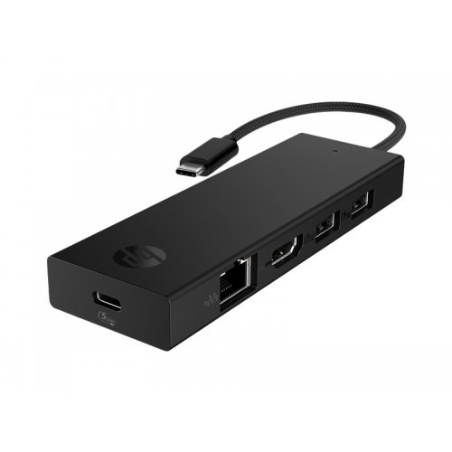 USB-хаб HP USB Type-C 5 in 1 (BR1U3AA) Black купить в Украине: Киев, Днепр, Харьков, Одесса  | Низкая цена, отзывы, характеристики от TELEMART фото