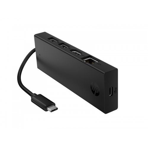 USB-хаб HP USB Type-C 5 in 1 (BR1U3AA) Black купить в Украине: Киев, Днепр, Харьков, Одесса  | Низкая цена, отзывы, характеристики от TELEMART фото