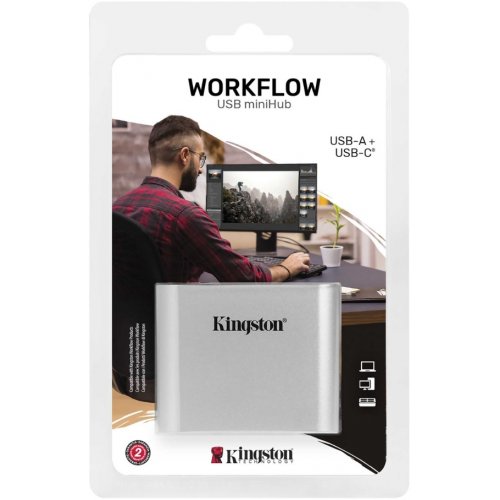 Кардрідер Kingston Workflow USB Type-A/C (WFS-USB) купити в Україні: Київ, Львів, Хмельницький, Тернопіль, Івано-Франківськ | Низька ціна, відгуки, характеристики від TELEMART фото