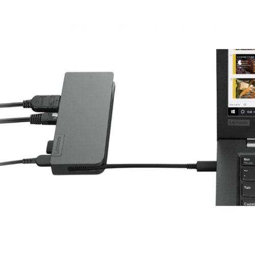 Док-станция Lenovo USB Type-C Travel Hub 6 in 1 (4X90S92381) Black купить в Украине: Киев, Днепр, Харьков, Одесса  | Низкая цена, отзывы, характеристики от TELEMART фото