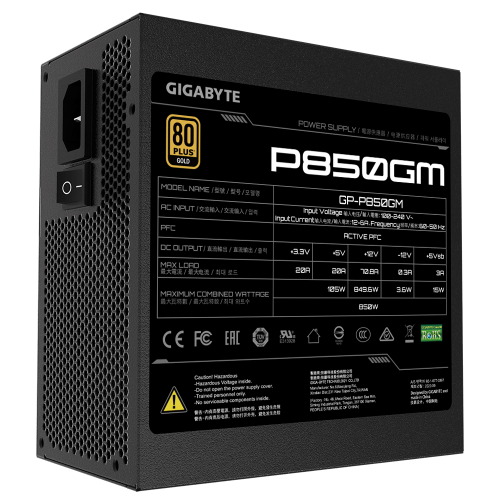 Уценка блок питания Gigabyte P850GM 850W (GP-P850GM) (Вскрытая упаковка, 877115) купить в Украине: Киев, Днепр, Харьков, Одесса  | Проверка совместимости, низкая цена, отзывы, характеристики от TELEMART фото