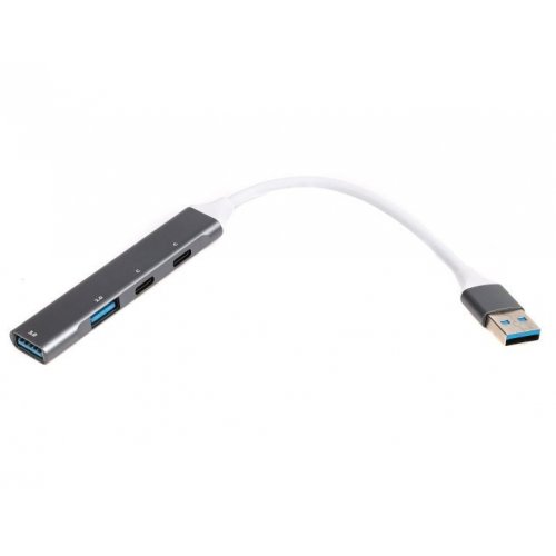 USB-хаб Maxxter USB 4 in 1 (HU3A-4P-03) Grey купить в Украине: Киев, Днепр, Харьков, Одесса  | Низкая цена, отзывы, характеристики от TELEMART фото