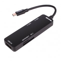 USB-хаб Maxxter USB Type-C 5 in 1 (HU3C-3PTF-01) Black