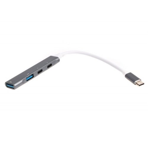 USB-хаб Maxxter USB Type-C 4 in 1 (HU3C-4P-03) Grey купить в Украине: Киев, Днепр, Харьков, Одесса  | Низкая цена, отзывы, характеристики от TELEMART фото