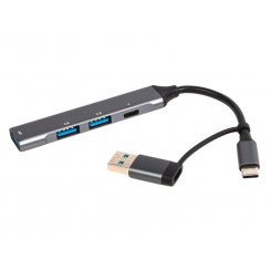 USB-хаб Maxxter USB Type-C 4 in 1 (HU3C-4P1CN-01) Grey