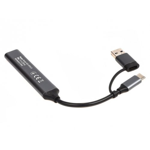 USB-хаб Maxxter USB Type-C 4 in 1 (HU3C-4P1CN-01) Grey купить в Украине: Киев, Днепр, Харьков, Одесса  | Низкая цена, отзывы, характеристики от TELEMART фото