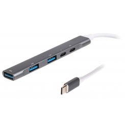 USB-хаб Maxxter USB Type-C 5 in 1 (HU3C-4P1PD-01) Grey