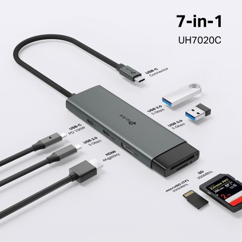 USB-хаб TP-LINK UH7020C купить в Украине: Киев, Днепр, Харьков, Одесса  | Низкая цена, отзывы, характеристики от TELEMART фото