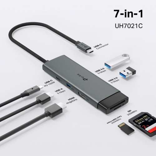 USB-хаб TP-LINK UH7021C купить в Украине: Киев, Днепр, Харьков, Одесса  | Низкая цена, отзывы, характеристики от TELEMART фото