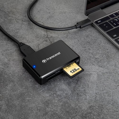 Кардрідер Transcend RDC8 USB Type-C 3 in 1 (TS-RDC8K2) Black купити в Україні: Київ, Львів, Хмельницький, Тернопіль, Івано-Франківськ | Низька ціна, відгуки, характеристики від TELEMART фото