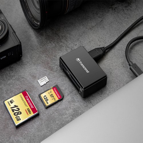 Кардрідер Transcend RDC8 USB Type-C 3 in 1 (TS-RDC8K2) Black купити в Україні: Київ, Львів, Хмельницький, Тернопіль, Івано-Франківськ | Низька ціна, відгуки, характеристики від TELEMART фото