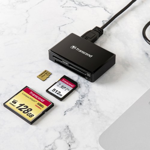 Кардрідер Transcend RDF8 USB 3 in 1 (TS-RDF8K2) Black купити в Україні: Київ, Львів, Хмельницький, Тернопіль, Івано-Франківськ | Низька ціна, відгуки, характеристики від TELEMART фото