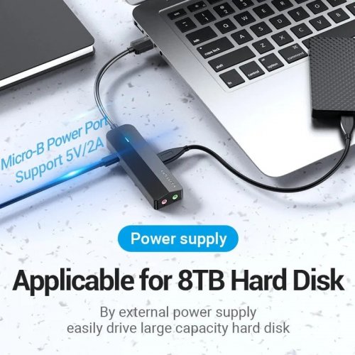 USB-хаб Vention USB 5 in 1 (CHIBF) Black купить в Украине: Киев, Днепр, Харьков, Одесса  | Низкая цена, отзывы, характеристики от TELEMART фото