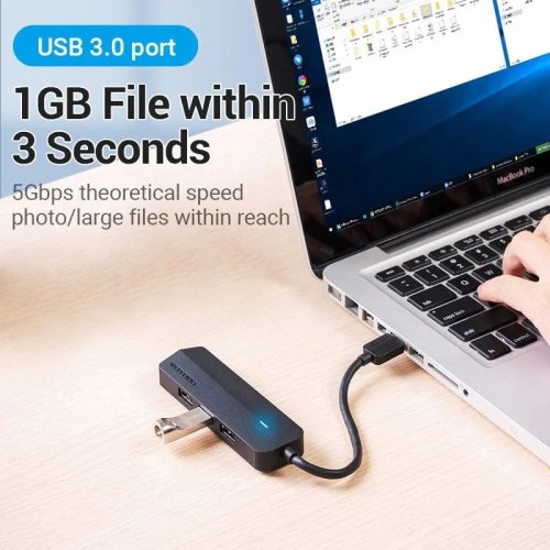 USB-хаб Vention USB 5 in 1 (CHIBF) Black купить в Украине: Киев, Днепр, Харьков, Одесса  | Низкая цена, отзывы, характеристики от TELEMART фото