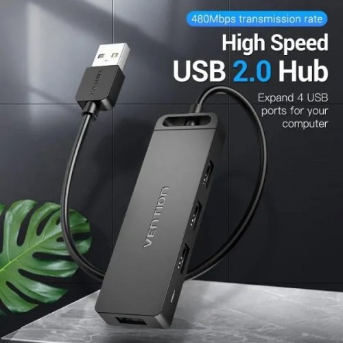 USB-хаб Vention USB 4 in 1 (CHMBB) Black купити в Україні: Київ, Львів, Хмельницький, Тернопіль, Івано-Франківськ | Низька ціна, відгуки, характеристики від TELEMART фото