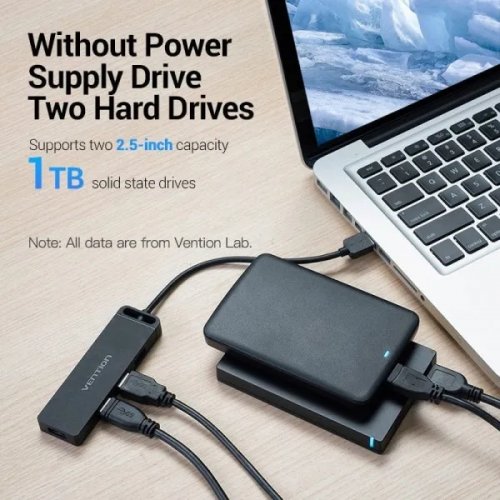 USB-хаб Vention USB 4 in 1 (CHMBB) Black купити в Україні: Київ, Львів, Хмельницький, Тернопіль, Івано-Франківськ | Низька ціна, відгуки, характеристики від TELEMART фото