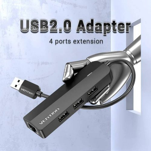 USB-хаб Vention USB 4 in 1 (CHPBB) Black купить в Украине: Киев, Днепр, Харьков, Одесса  | Низкая цена, отзывы, характеристики от TELEMART фото