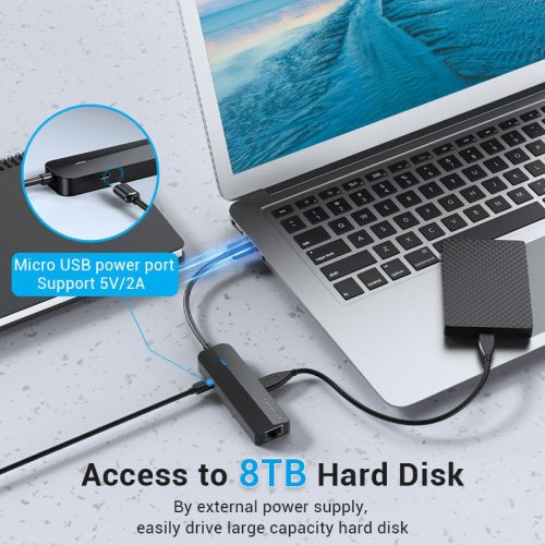 USB-хаб Vention USB 4 in 1 (CHPBB) Black купить в Украине: Киев, Днепр, Харьков, Одесса  | Низкая цена, отзывы, характеристики от TELEMART фото