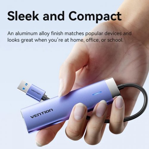 USB-хаб Vention USB 5 in 1 (TGFSB) Blue купить в Украине: Киев, Днепр, Харьков, Одесса  | Низкая цена, отзывы, характеристики от TELEMART фото